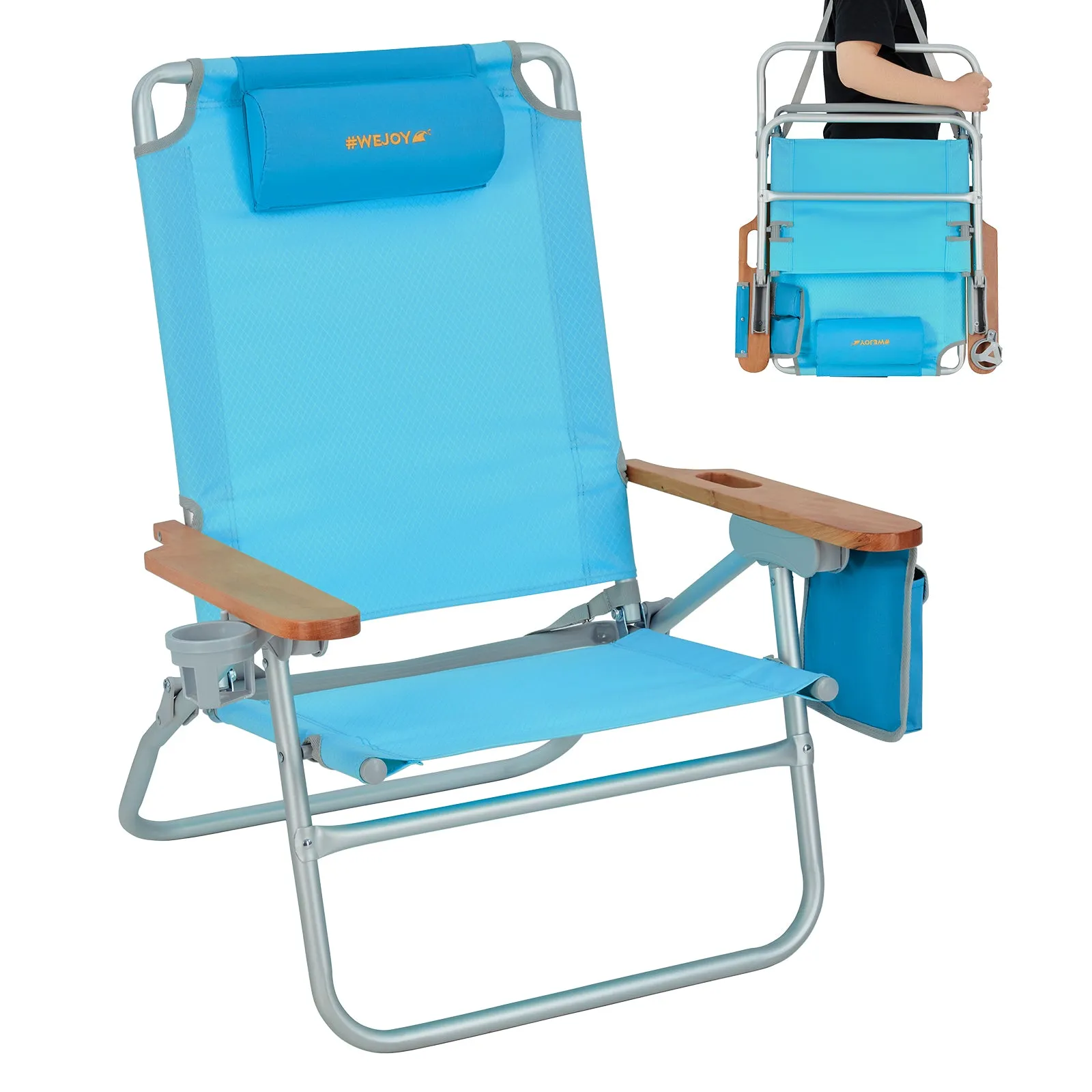 WEJOY Oversized Reclining 4 Positions Beach Chair