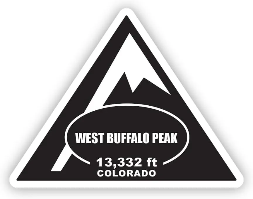 West Buffalo Peak Sticker Decal - Self Adhesive Vinyl - Weatherproof - Made in USA - Colorado Summit Peak Mountaineering Hiking - 22" x 16.82"