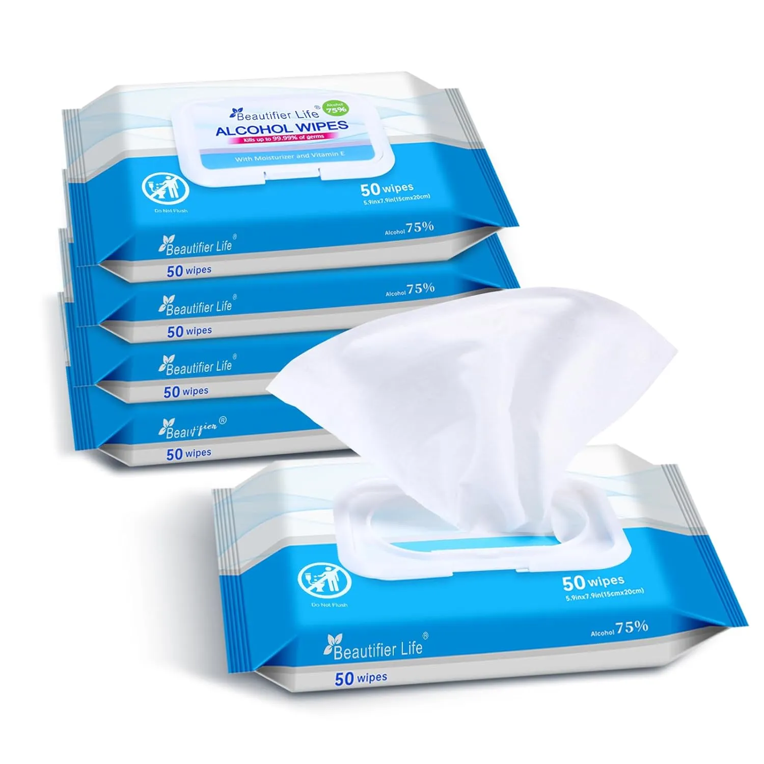 Wet Wipes - Hand Sanitizer Wipes with Aloe and Vitamin E for Men, Women, & Kids - Eliminates 99.99% of Microbes (4 Pack x 50 Wipes)
