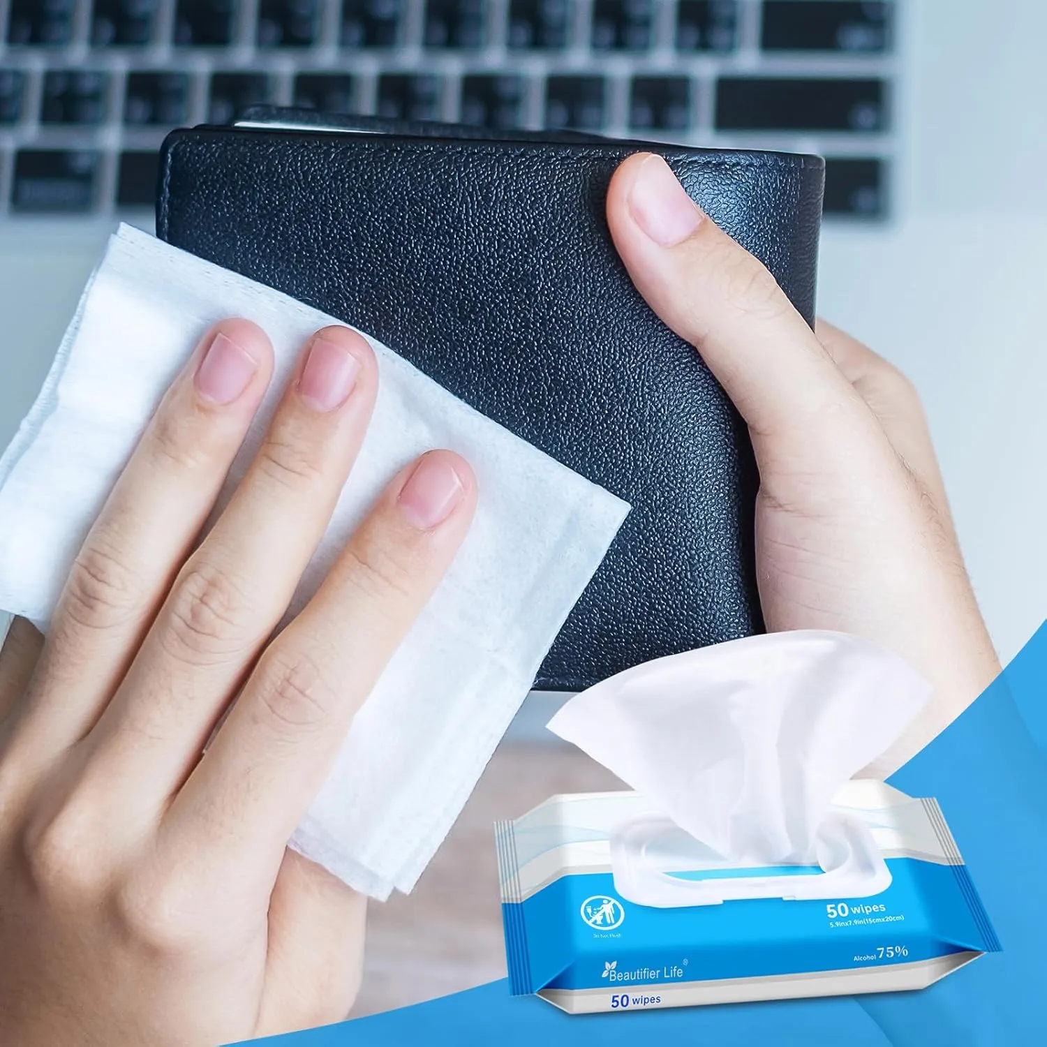 Wet Wipes - Hand Sanitizer Wipes with Aloe and Vitamin E for Men, Women, & Kids - Eliminates 99.99% of Microbes (4 Pack x 50 Wipes)