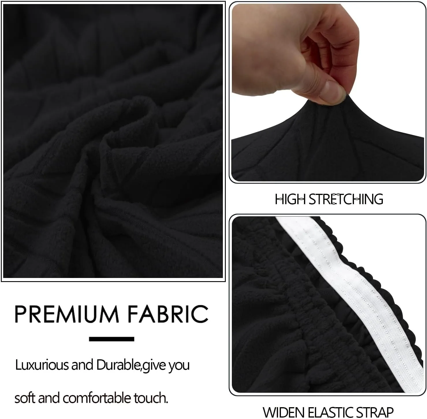 Wingback Side Chair Cover Stretch Dining Chair Covers Slipcovers Reusable Sloping Arm Chair Protector Cover Washable Upholstered Arm Dining Chair Cover for Dining Room Banquet Home Decor(A-black,6PCS)