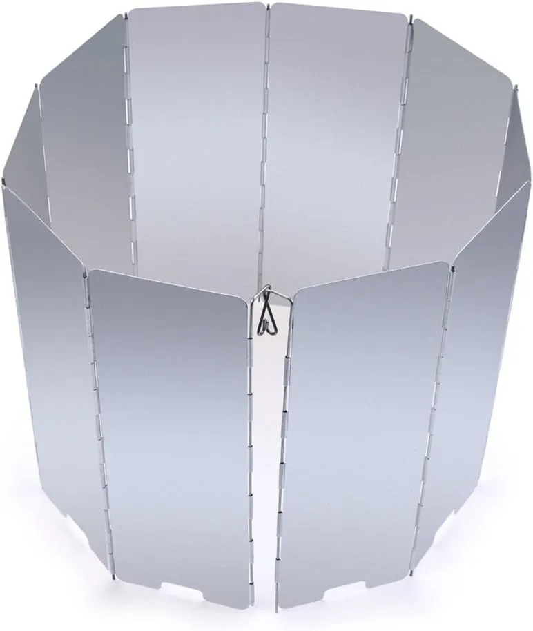 WINOMO 10 Plates Windscreen Folding Stove Wind Screen Windshield for Camping Picnic
