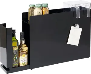 Yamazaki Home Tower Seasoning Condiments Spice Rack With Drawer, Kitchen Food Storage Container - Steel