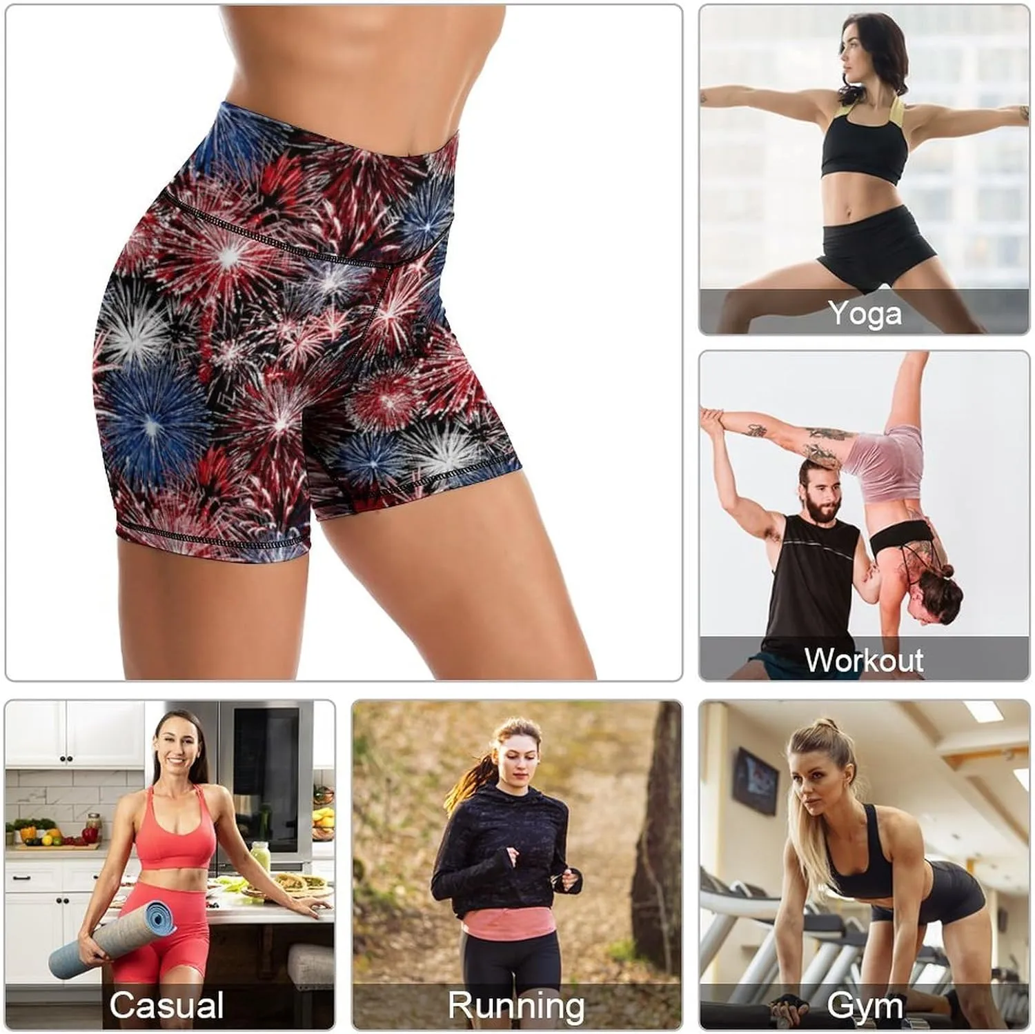 Yoga Shorts for Women High Waisted Biker Shorts Gym Athletic Running Workout Yoga Pants