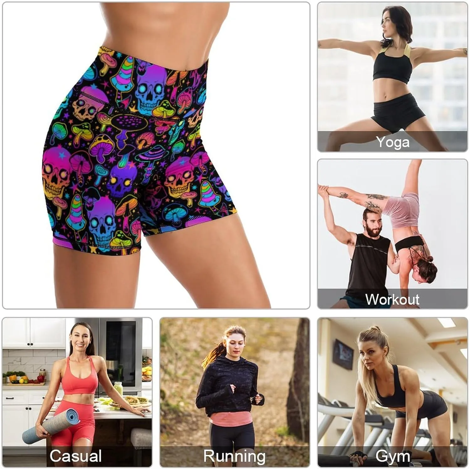 Yoga Shorts for Women High Waisted Biker Shorts Gym Athletic Running Workout Yoga Pants