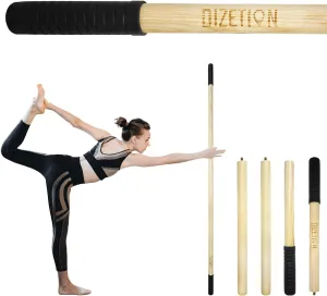 Yoga Stick, 5.1ft Collapsible Mobility Stick, Stretching Equipment, Exercise Stick Made of Ash Wood, Yoga Accessory with Non-Slip Rubber Ends for Flexibility, Posture Correction, Balance