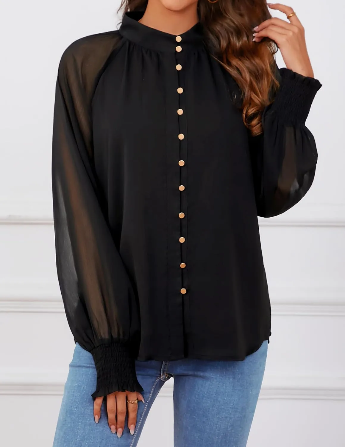 ZESICA Women's Floral Print Blouse 2025 Long Sleeve Button Down Casual Fall Boho Oversized Tops Shirts